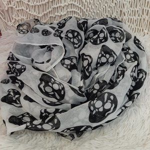 Grey and Black Skull Scarf